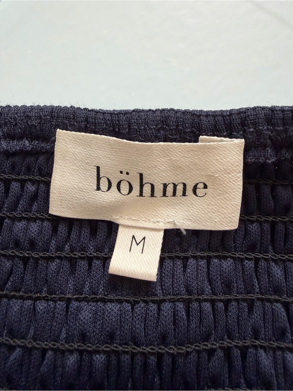 EUC Bohme Navy Mia Ruffled Tulle Smocked Maxi Dress - Picture 9 of 12